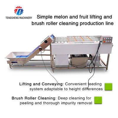 Orange Potato  Onions Ginger Potato Carrot Taro Sweet potato Yam Saiko persimmon papaya horseshoe Simple melon and fruit lifting and brush roller cleaning production line